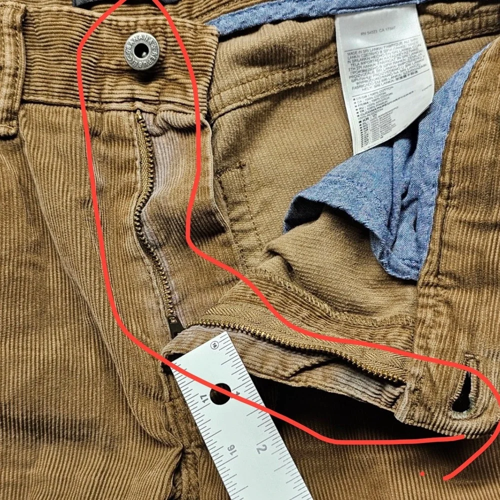 Banana Republic Mens 31x30 Corduroy‎ Pants Tan Pima Cotton Straight Leg 5-Pocket